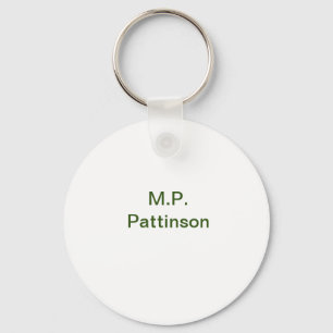 Simple minimal green add your text name photo cust key ring