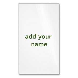 Simple minimal green add your text name photo cust 	Magnetic business card