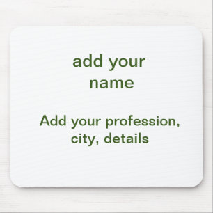 Simple minimal green add your text name photo cust mouse pad