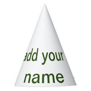 Simple minimal green add your text name photo cust party hat