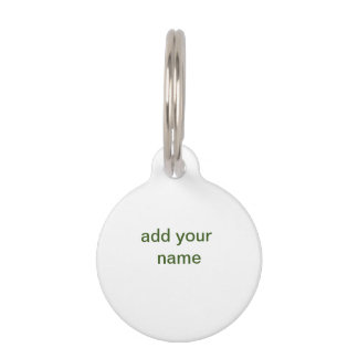Simple minimal green add your text name photo cust pet tag