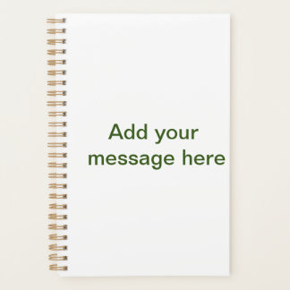 Simple minimal green add your text name photo cust planner
