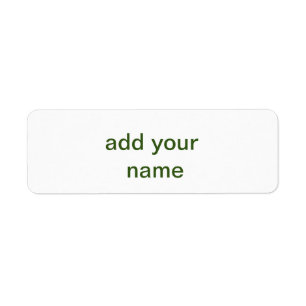 Simple minimal green add your text name photo cust return address label