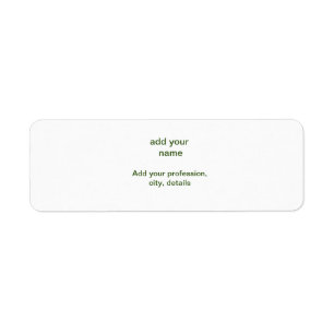 Simple minimal green add your text name photo cust return address label