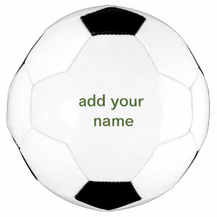 Simple minimal green add your text name photo cust soccer ball