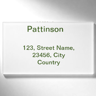 Simple minimal green add your text name photo cust tag