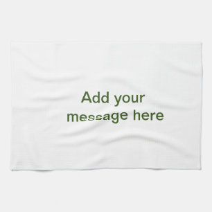 Simple minimal green add your text name photo cust tea towel
