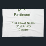 Simple minimal green add your text name photo cust tea towel<br><div class="desc">design</div>