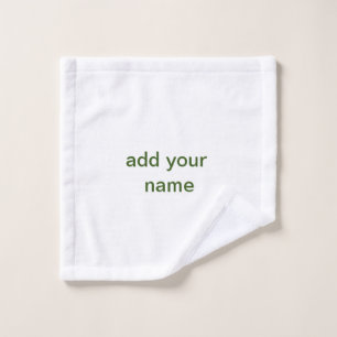 Simple minimal green add your text name photo cust wash cloth