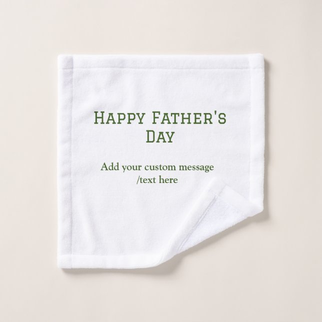Simple minimal green happy father's day best dad  wash cloth (Wash Cloth)