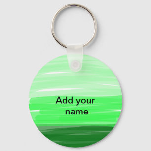 Simple minimal green shade add name text logo thro key ring