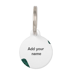 Simple minimal green shade add name text logo thro pet tag