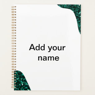 Simple minimal green shade add name text logo thro planner