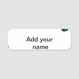 Simple minimal green shade add name text logo thro tag