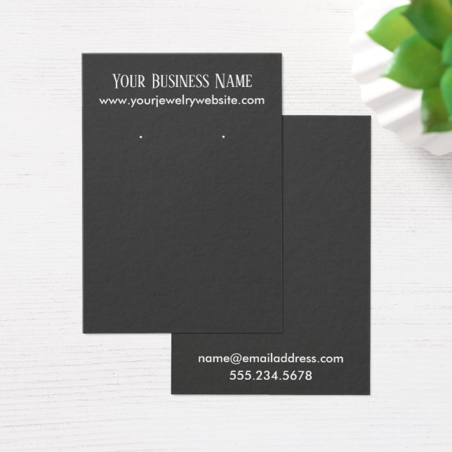 Simple Minimal Grey Earring Holder Display Cards (Desk)