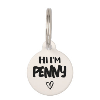 Simple Minimal Handwritten Custom Name Dog Cat Pet Tag