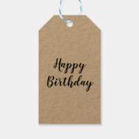 simple minimal happy birth day gift tags