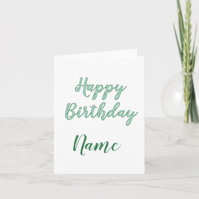 simple minimal happy birthday add your name  invitation (Front)