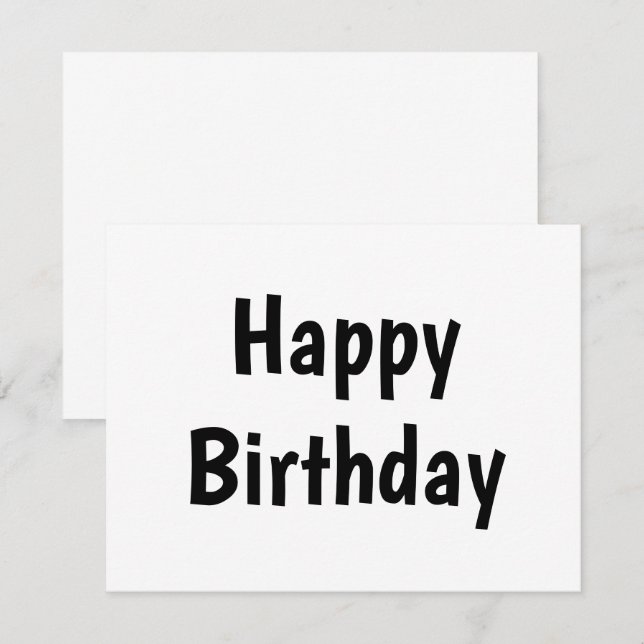 simple minimal happy birthday calligraphy card (Front/Back)