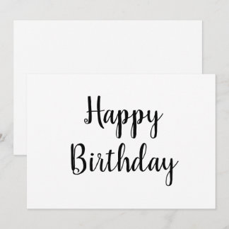 simple minimal happy birthday calligraphy card