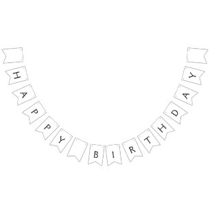 simple minimal happy birthday CUSTOM Bunting