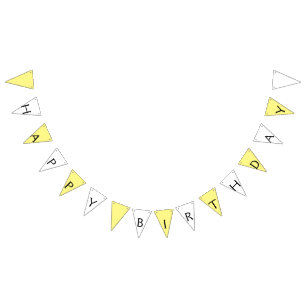simple minimal happy birthday CUSTOM Bunting Flags