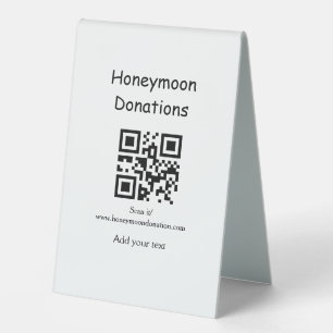 Simple minimal honeymoon donations wedding q r cod