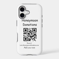 Simple minimal honeymoon donations wedding q r cod