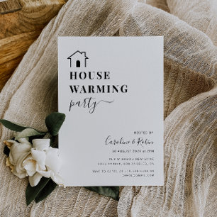 simple minimal housewarming party invitation