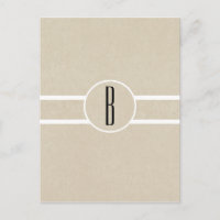 Simple Minimal Kraft Rustic Monogram Flyer Mailer