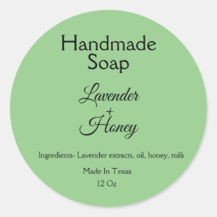 simple minimal lavender soap small business logo c classic round sticker