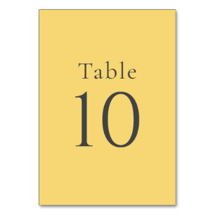 Simple Minimal Lemon Drop Yellow Wedding Table Number