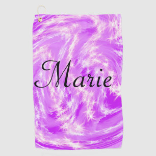simple minimal light pastel pink add your name th golf towel