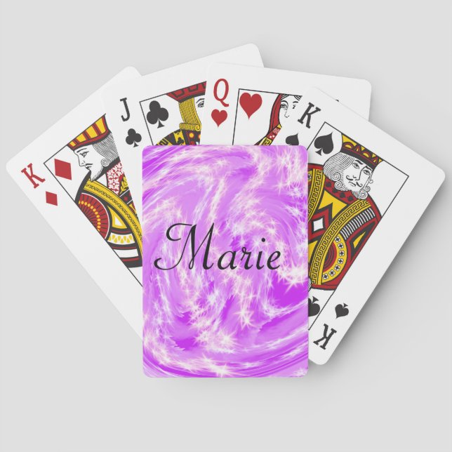 simple minimal light pastel pink add your name  th playing cards (Back)