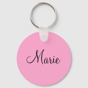 simple minimal light pink add your name girly  key ring