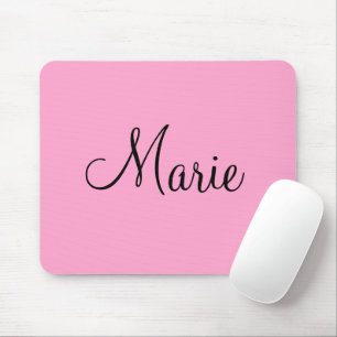 simple minimal light pink add your name girly  mouse pad