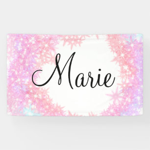 simple minimal light pink add your name girly text banner