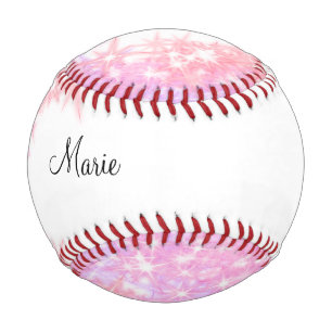 simple minimal light pink add your name girly text baseball