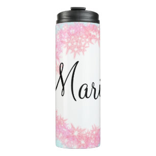 simple minimal light pink add your name girly text thermal tumbler