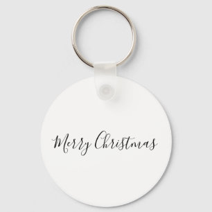  SIMPLE MINIMAL merry Christmas Card Classic Round Key Ring