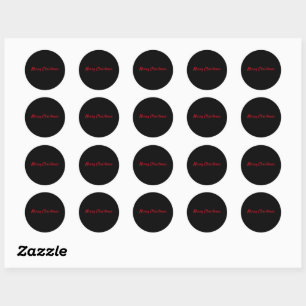 SIMPLE MINIMAL merry Christmas Card Classic Round Sticker