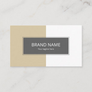 Simple Minimal Modern Brown White Two Tone Backgro Business Card