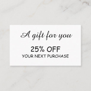 simple minimal modern calligraphy discount card