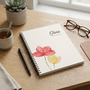 Simple minimal modern Floral Stylish Notebook