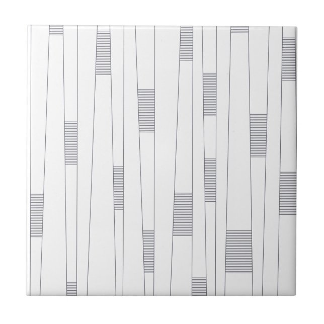 Simple, minimal, modern line graphic pattern ceramic tile (Front)