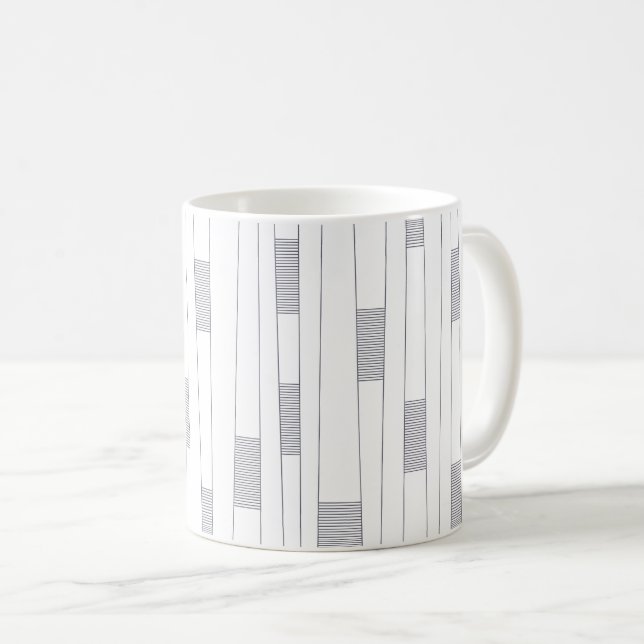 Simple, minimal, modern line graphic pattern coffee mug (Front Right)