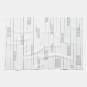 Simple, minimal, modern line graphic pattern tea towel
