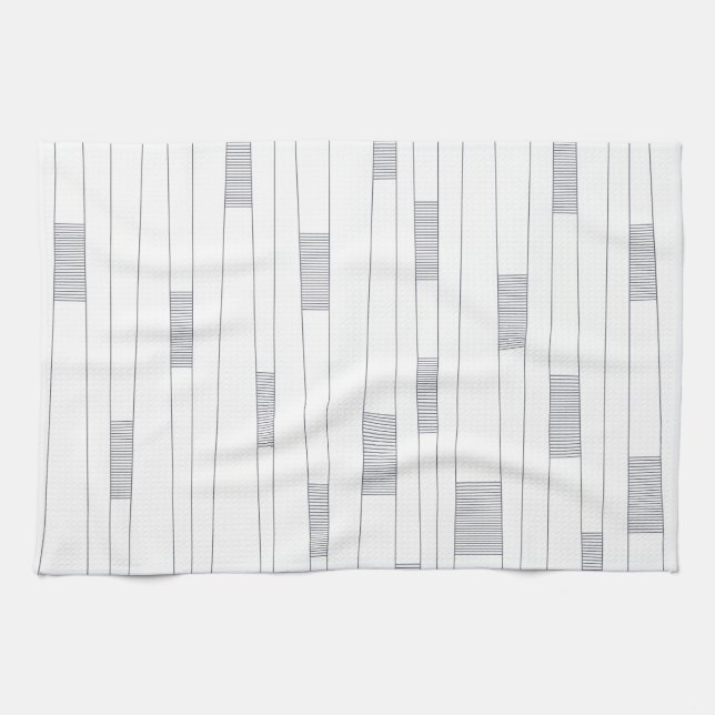 Simple, minimal, modern line graphic pattern tea towel (Horizontal)