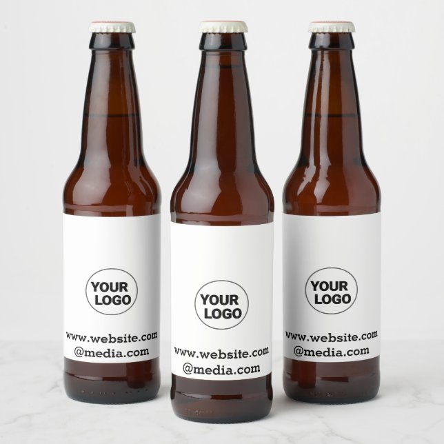 SIMPLE MINIMAL MODERN MONOGRAM ELEGANT STYLE CHIC  BEER BOTTLE LABEL (Bottles)