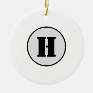SIMPLE MINIMAL MODERN MONOGRAM ELEGANT STYLE CHIC CERAMIC ORNAMENT